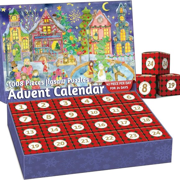 NEW Advent Calendar 2023 Christmas Scene Jigsaw Puzzles - Picture 1 of 10